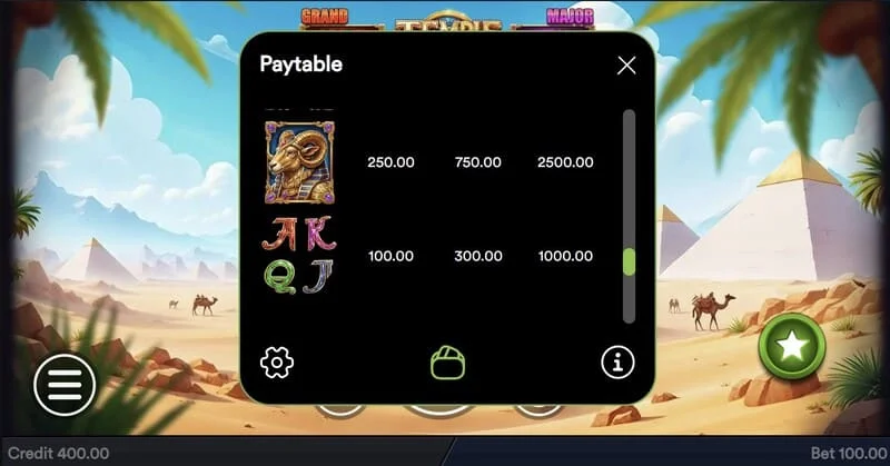 Temple of Treasures - janela "Comprar recurso" para adquirir o bônus